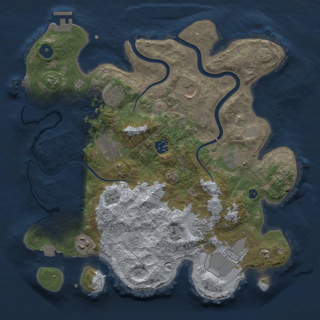Rust Map: Procedural Map, Size: 3500, Seed: 161992774, 15 Monuments
