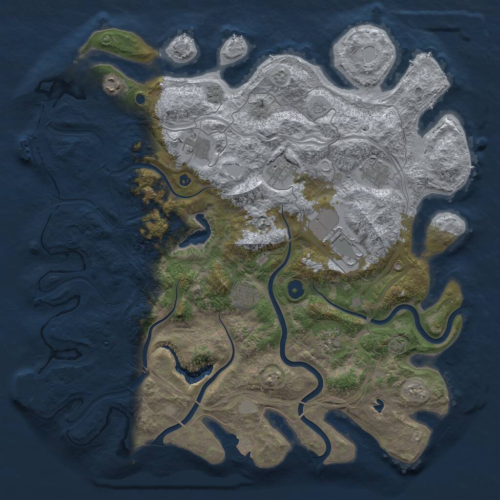 Rust Map: Procedural Map, Size: 4250, Seed: 279142694, 14 Monuments