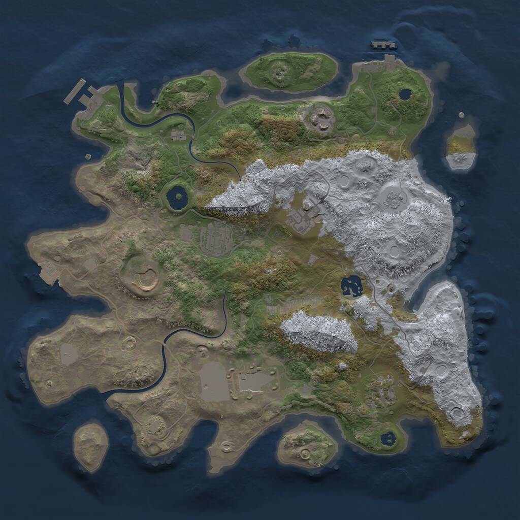 Rust Map: Procedural Map, Size: 3500, Seed: 487862033, 12 Monuments