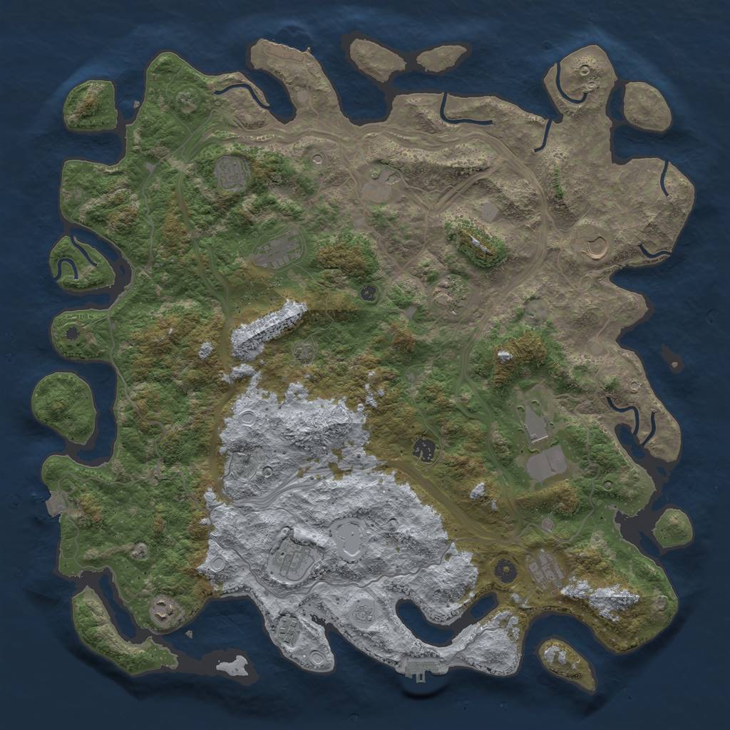 Rust Map: Procedural Map, Size: 4800, Seed: 916371091, 19 Monuments