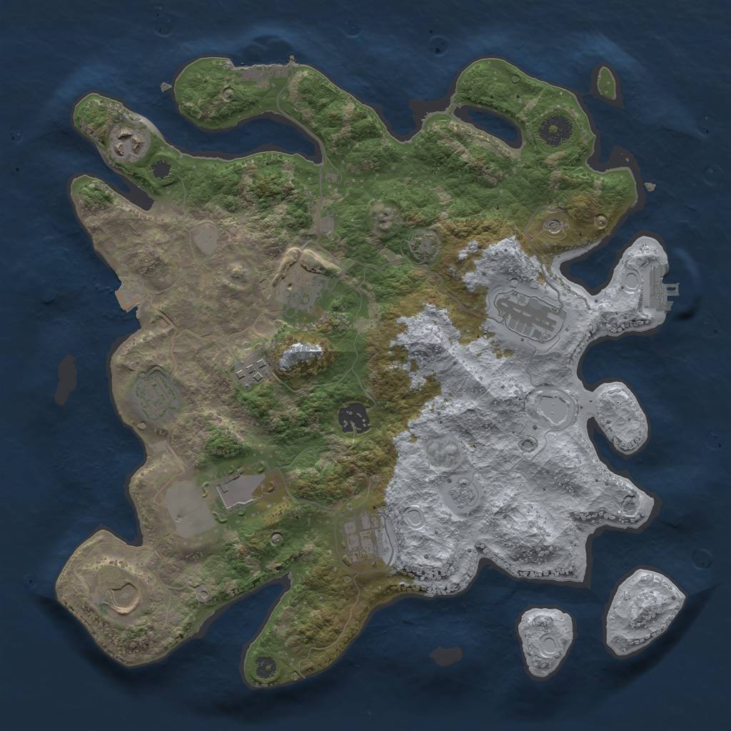 Rust Map: Procedural Map, Size: 3500, Seed: 1601916378, 17 Monuments