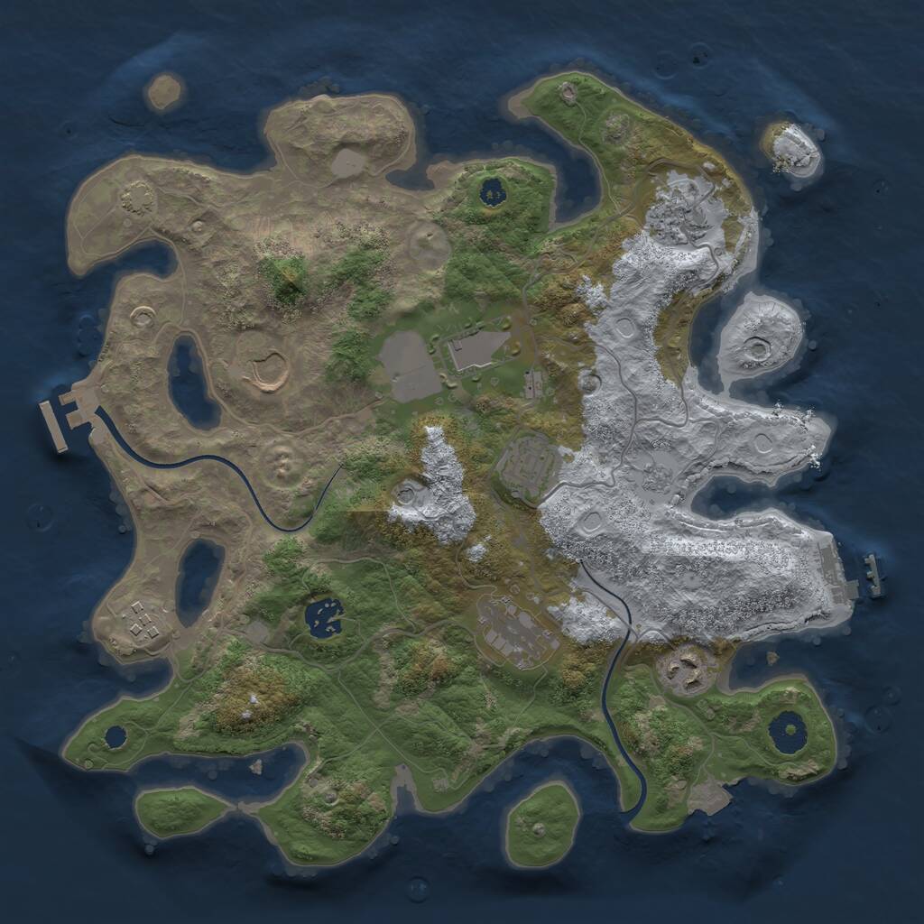 Rust Map: Procedural Map, Size: 3500, Seed: 1930769964, 14 Monuments