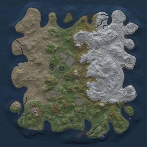 Thumbnail Rust Map: Procedural Map, Size: 4250, Seed: 45908008, 17 Monuments