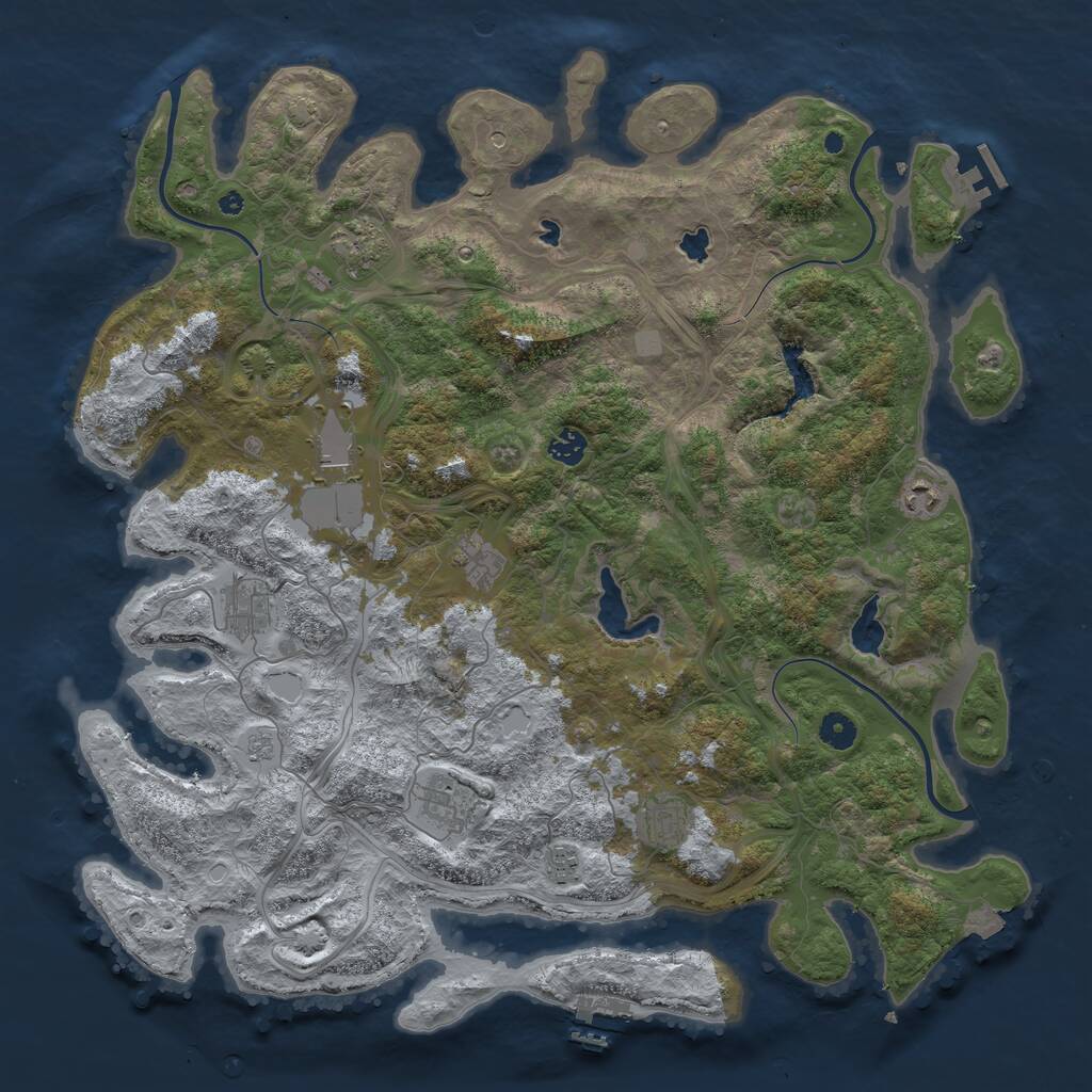 Rust Map: Procedural Map, Size: 4500, Seed: 1694, 15 Monuments