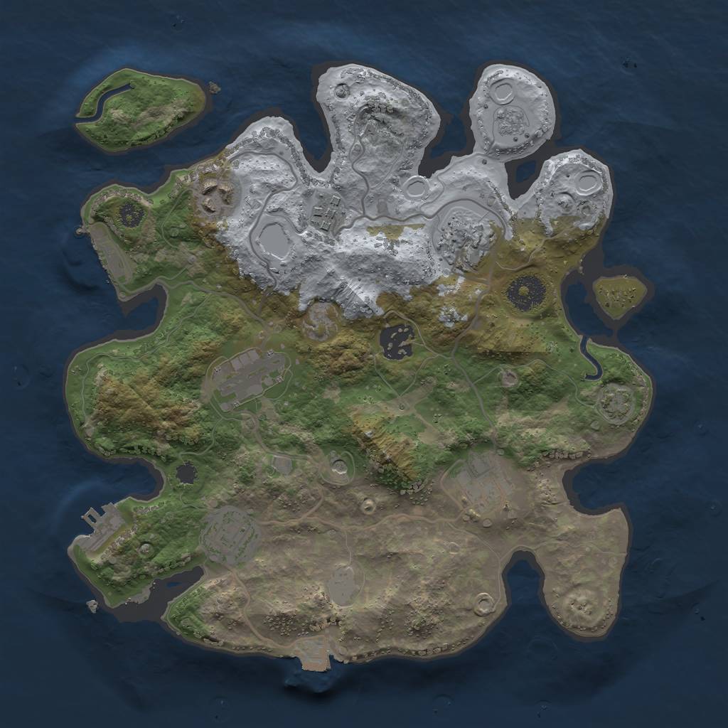 Rust Map: Procedural Map, Size: 3000, Seed: 2069079991, 15 Monuments