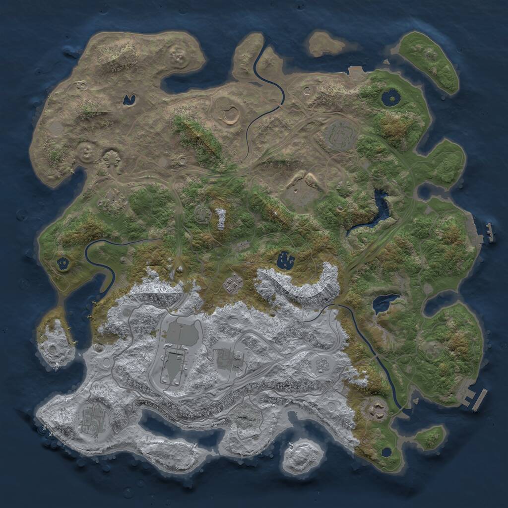 Rust Map: Procedural Map, Size: 4250, Seed: 11697004, 16 Monuments