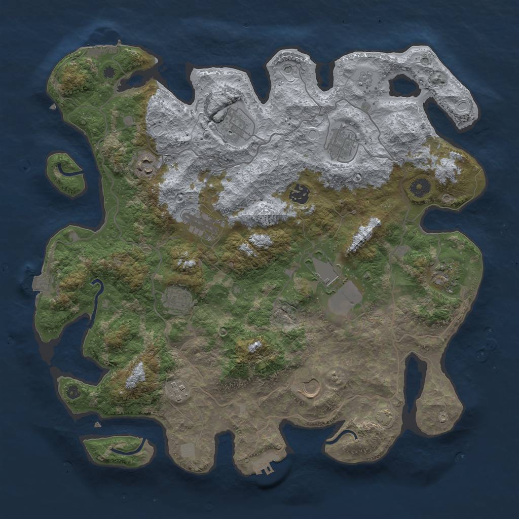 Rust Map: Procedural Map, Size: 4000, Seed: 990248, 18 Monuments