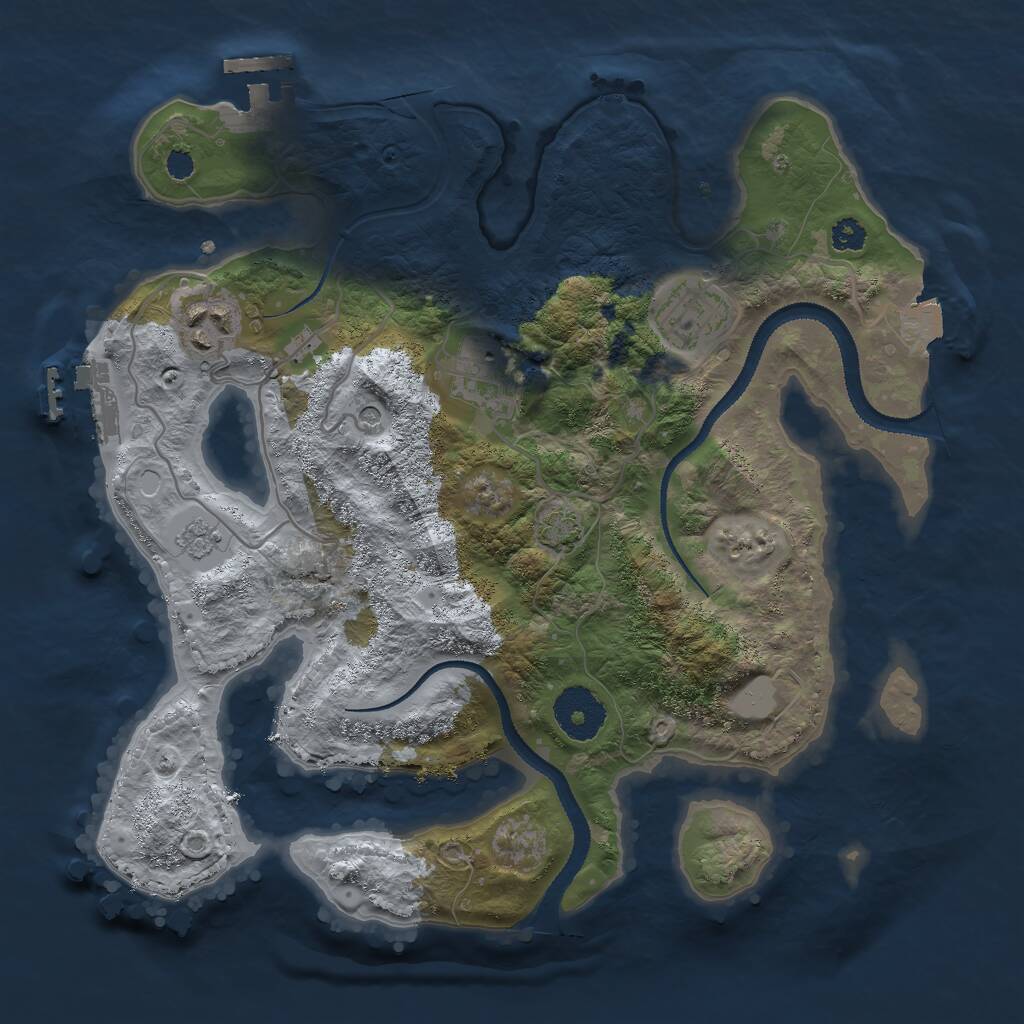 Rust Map: Procedural Map, Size: 3000, Seed: 521658802, 9 Monuments