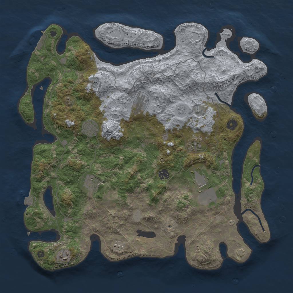 Rust Map: Procedural Map, Size: 4100, Seed: 1788600375, 15 Monuments