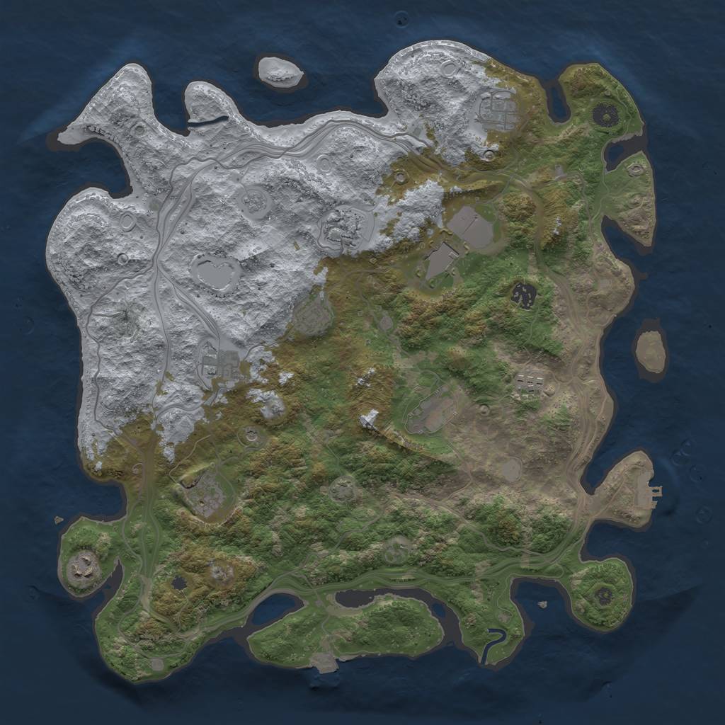 Rust Map: Procedural Map, Size: 4250, Seed: 451580752, 17 Monuments