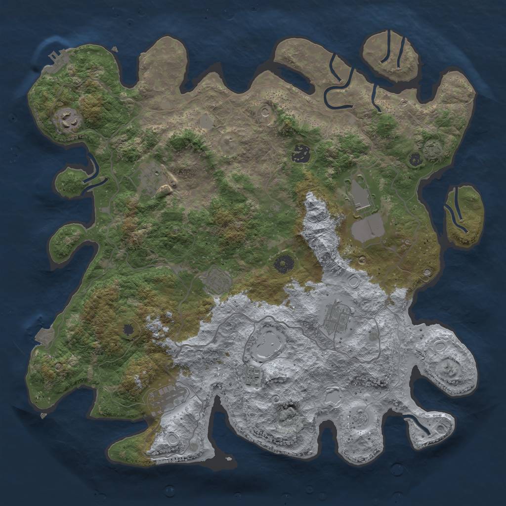 Rust Map: Procedural Map, Size: 4000, Seed: 1200077830, 15 Monuments