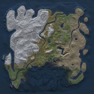 Thumbnail Rust Map: Procedural Map, Size: 4500, Seed: 136, 16 Monuments