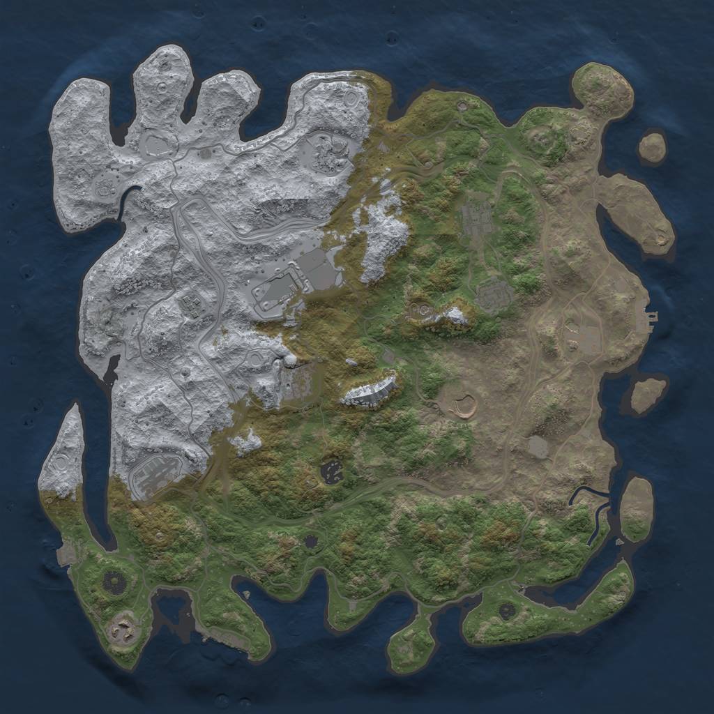 Rust Map: Procedural Map, Size: 4500, Seed: 136, 19 Monuments