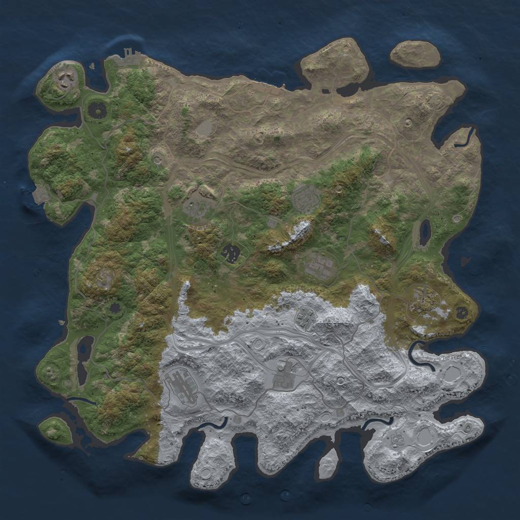 Rust Map: Procedural Map, Size: 4250, Seed: 15350, 17 Monuments