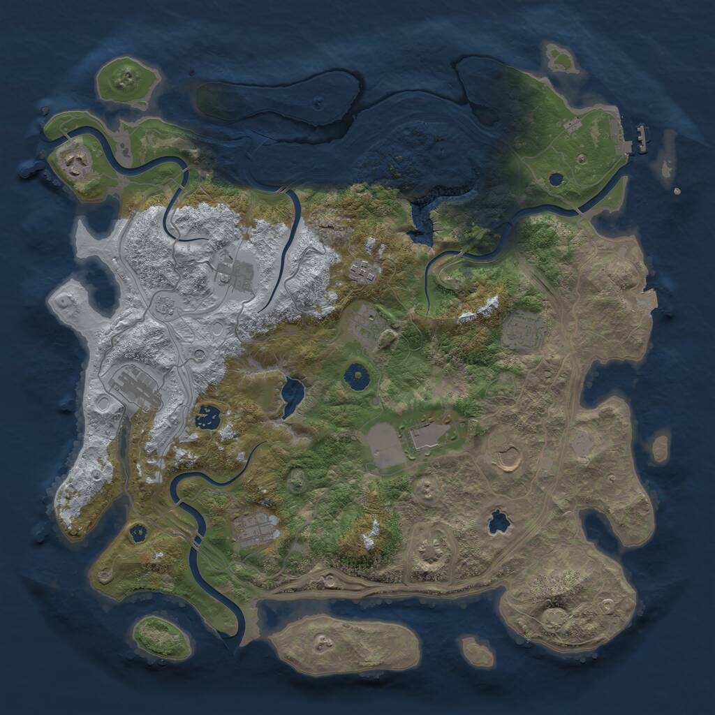 Rust Map: Procedural Map, Size: 4250, Seed: 1693526171, 15 Monuments