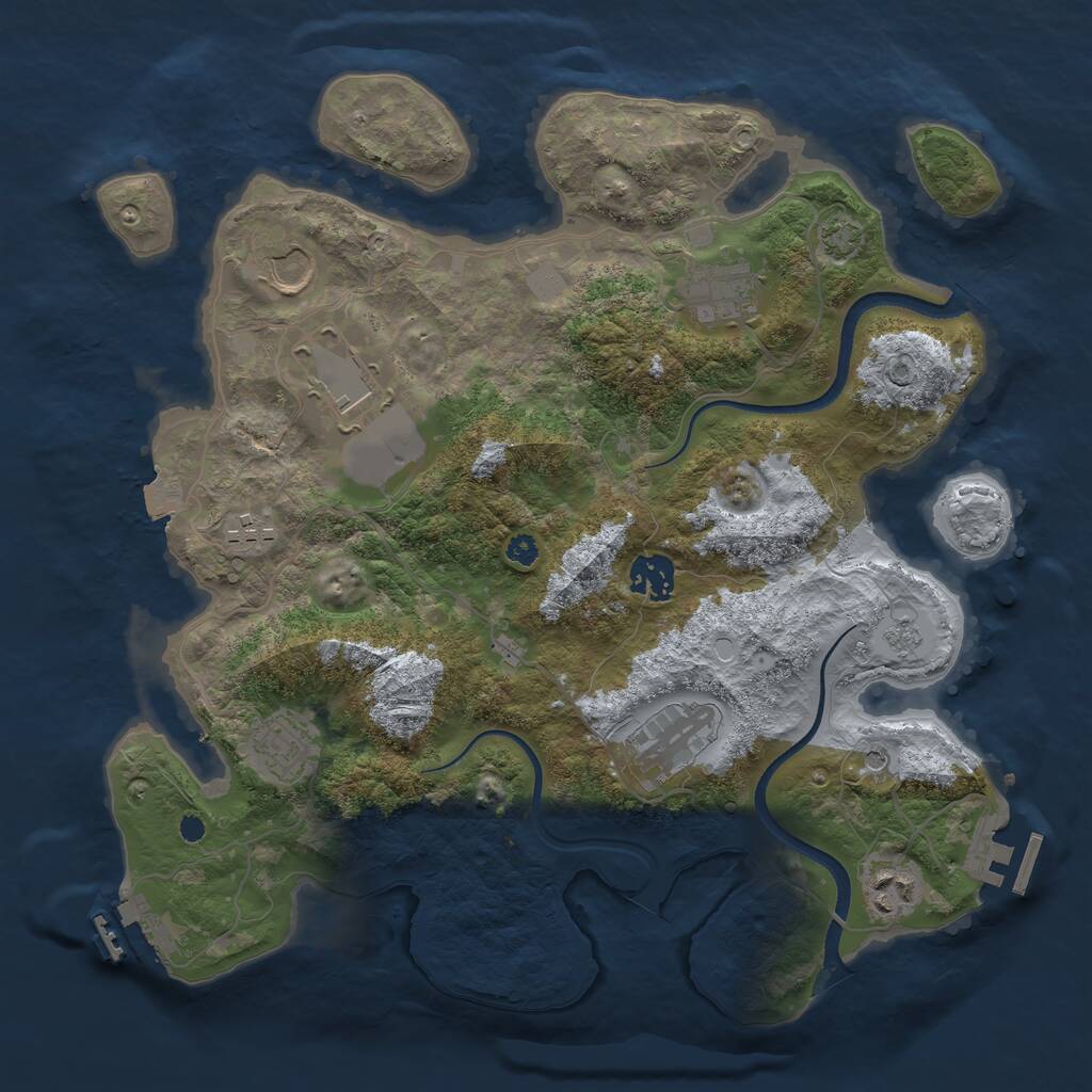 Rust Map: Procedural Map, Size: 3500, Seed: 1482371687, 14 Monuments