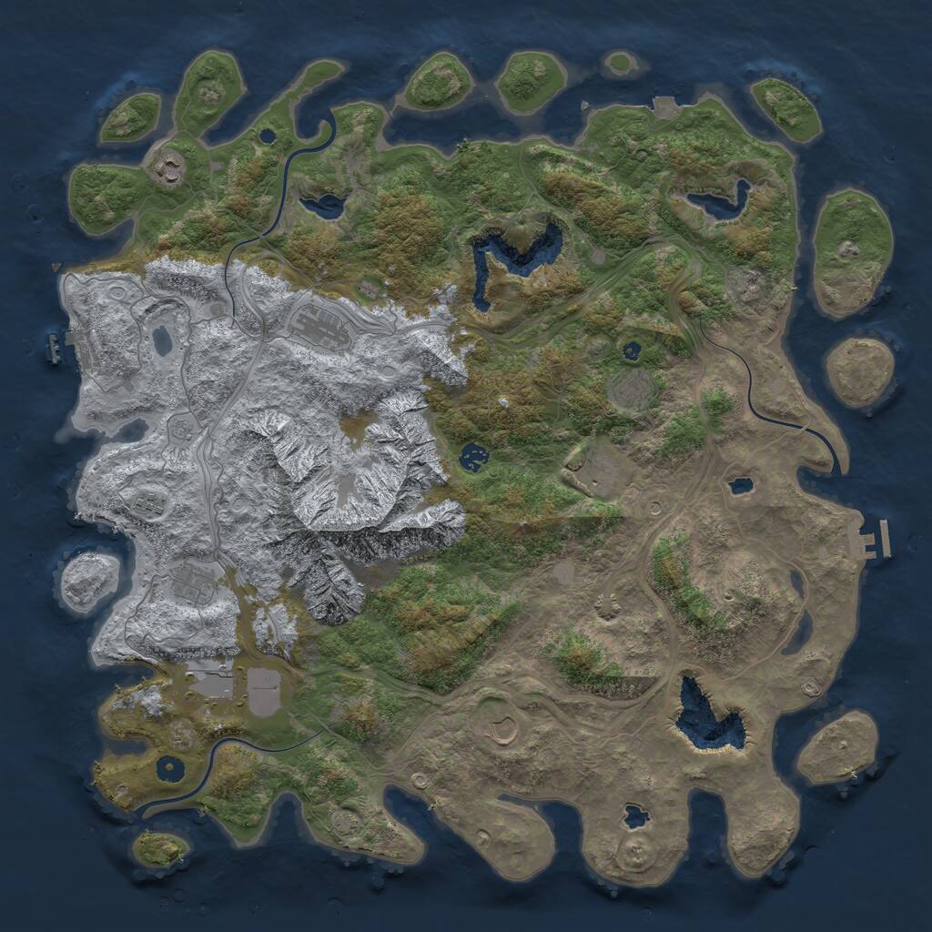 Rust Map: Procedural Map, Size: 5000, Seed: 1739363972, 15 Monuments
