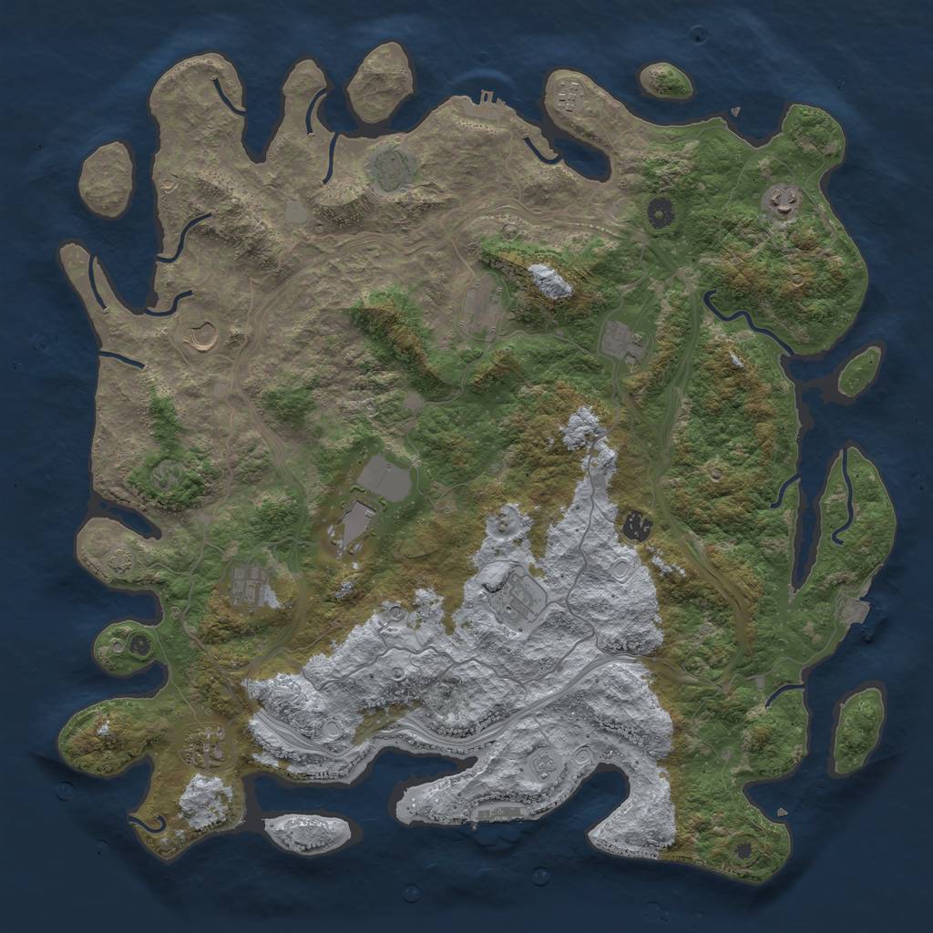 Rust Map: Procedural Map, Size: 4800, Seed: 538800118, 19 Monuments