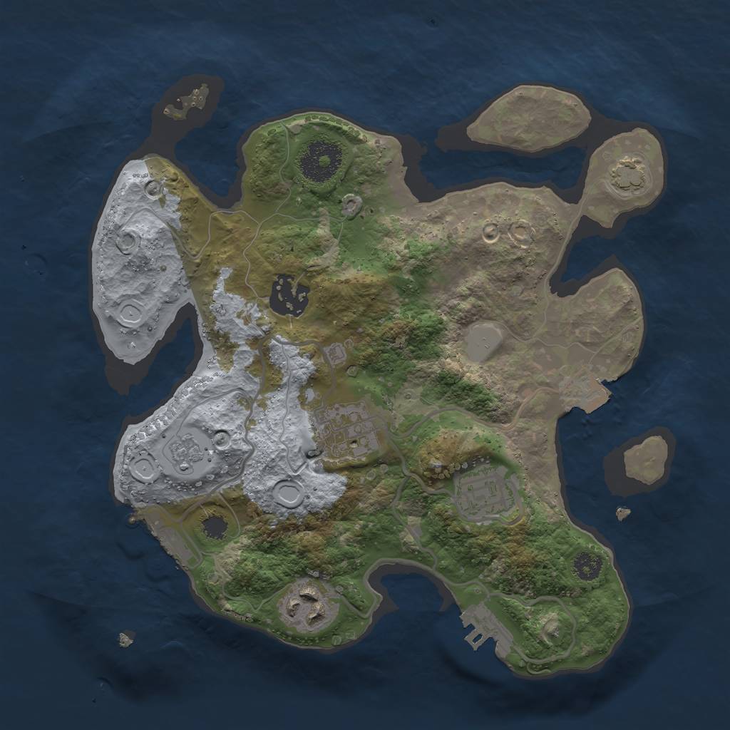Rust Map: Procedural Map, Size: 2650, Seed: 8122023, 11 Monuments