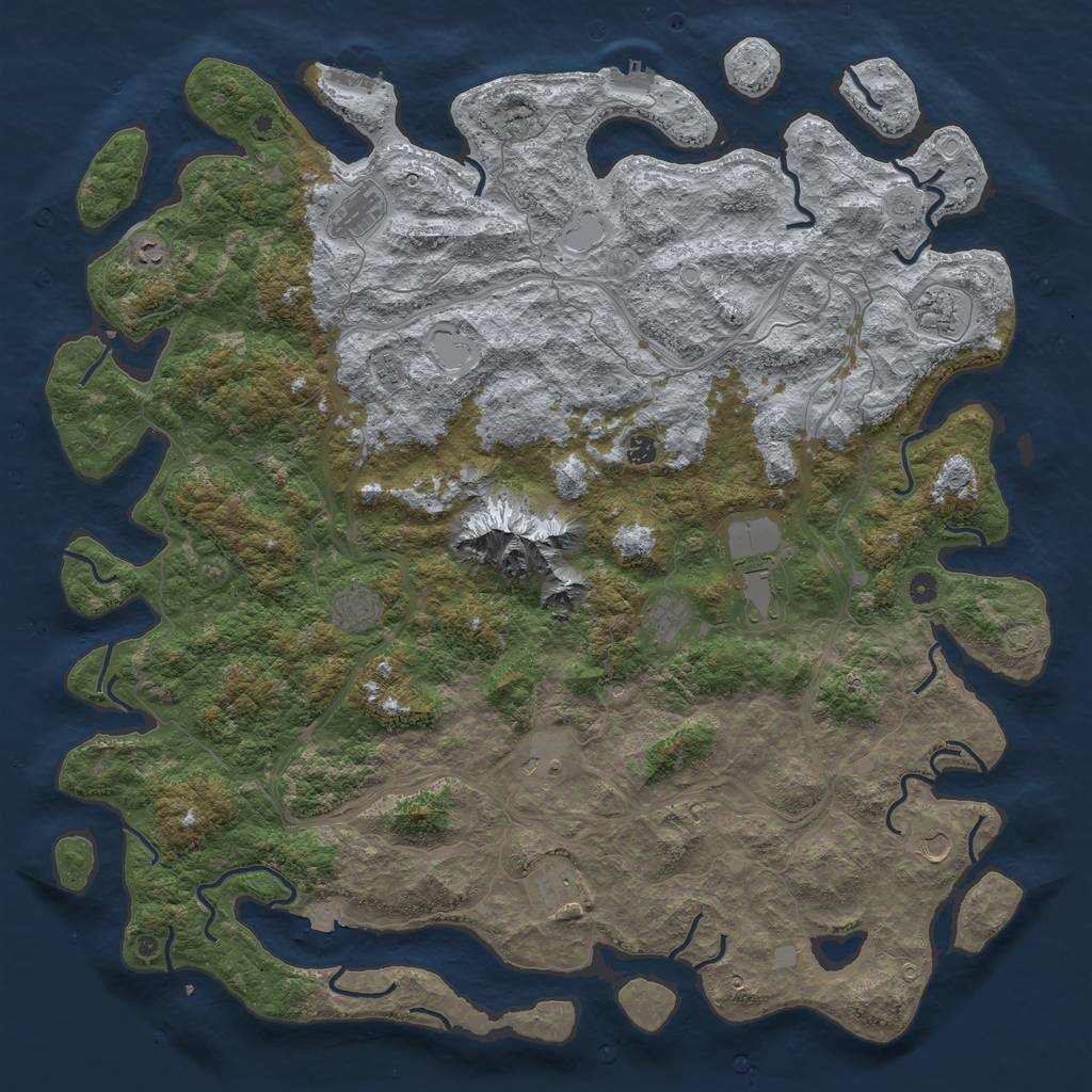 Rust Map: Procedural Map, Size: 5500, Seed: 810514, 19 Monuments