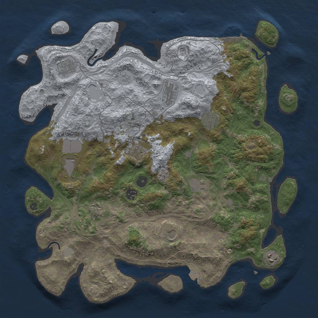 Rust Map: Procedural Map, Size: 4250, Seed: 49005860, 18 Monuments