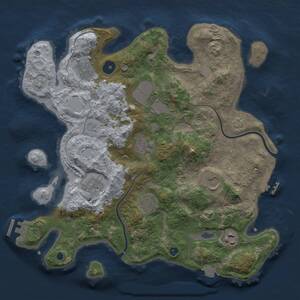 Thumbnail Rust Map: Procedural Map, Size: 3500, Seed: 351504208, 13 Monuments