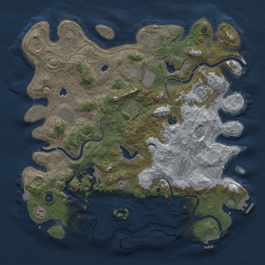 Rust Map: Procedural Map, Size: 4500, Seed: 302322233, 17 Monuments