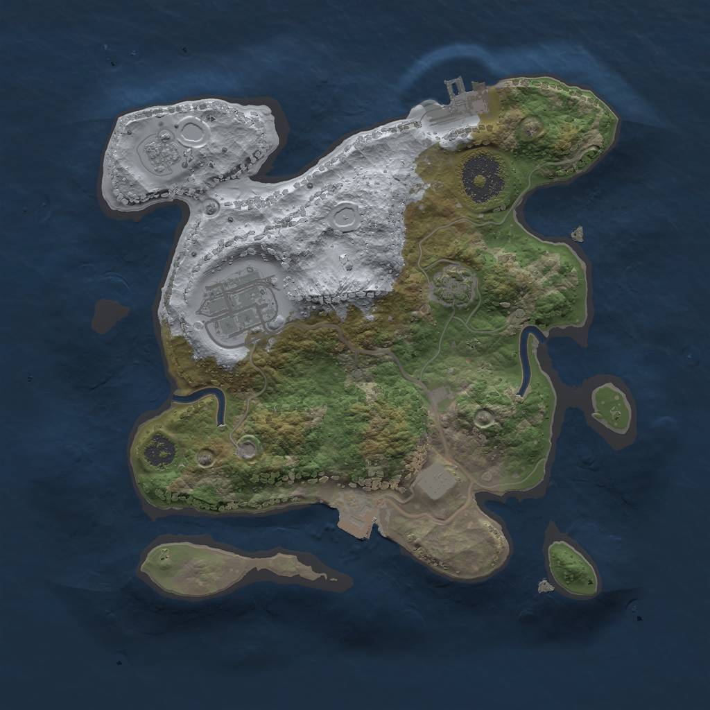 Rust Map: Procedural Map, Size: 2400, Seed: 1671186825, 7 Monuments
