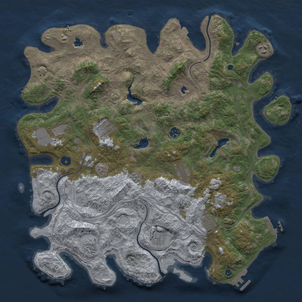 Rust Map: Procedural Map, Size: 4500, Seed: 1269973425, 15 Monuments