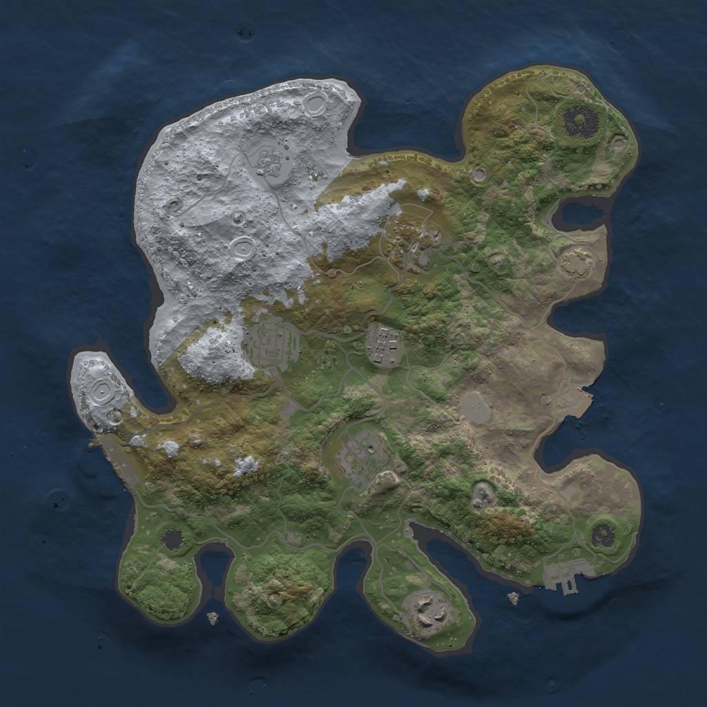 Rust Map: Procedural Map, Size: 3000, Seed: 641509902, 12 Monuments