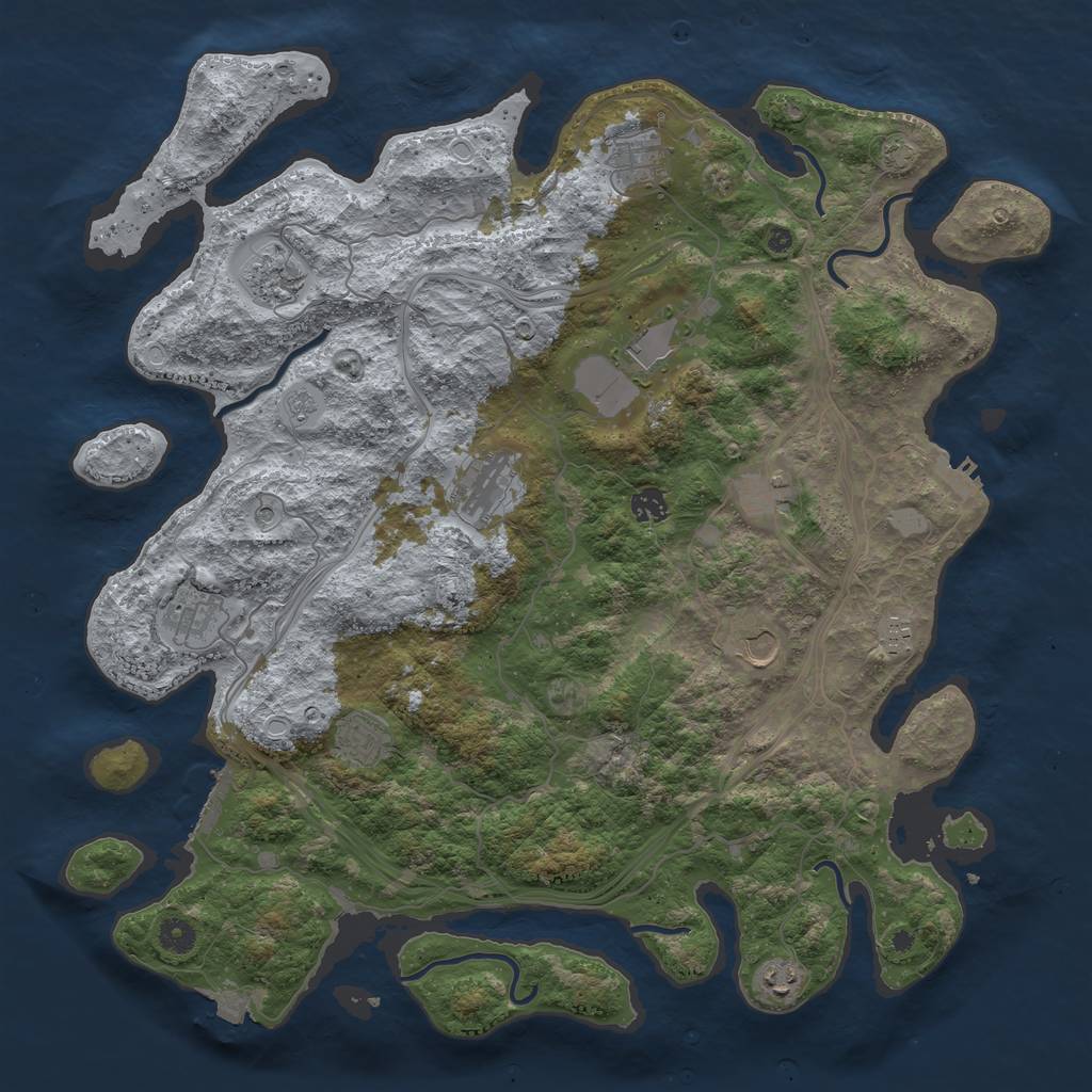 Rust Map: Procedural Map, Size: 4500, Seed: 83123, 19 Monuments