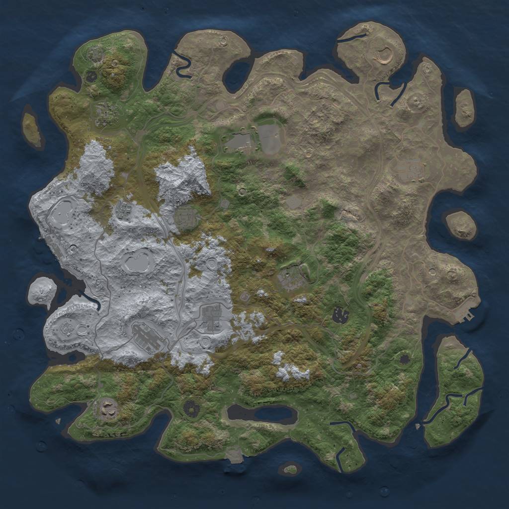 Rust Map: Procedural Map, Size: 4500, Seed: 425238361, 19 Monuments