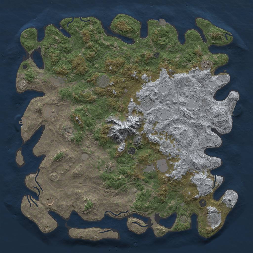 Rust Map: Procedural Map, Size: 5000, Seed: 495788569, 19 Monuments