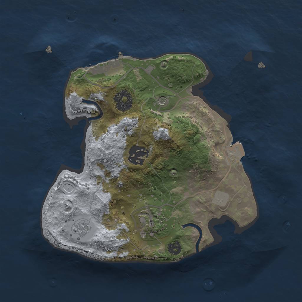 Rust Map: Procedural Map, Size: 2250, Seed: 481263, 8 Monuments
