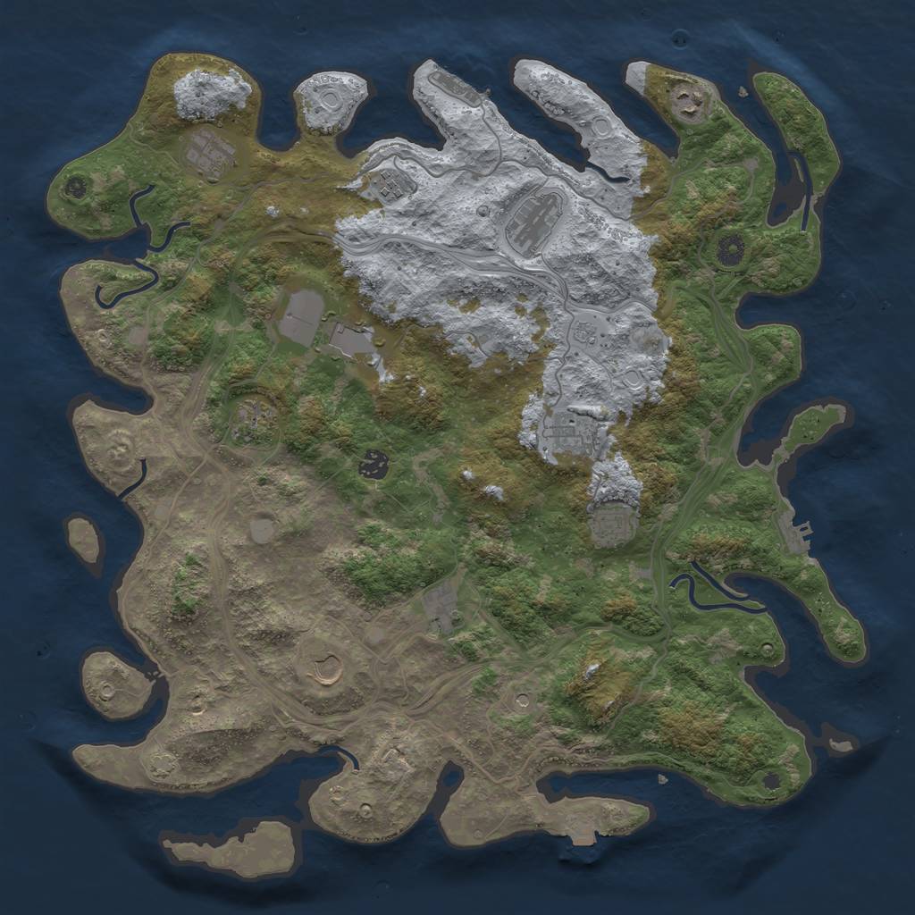 Rust Map: Procedural Map, Size: 4500, Seed: 190493642, 19 Monuments