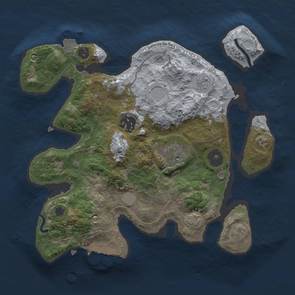 Rust Map: Procedural Map, Size: 2700, Seed: 77288490, 9 Monuments