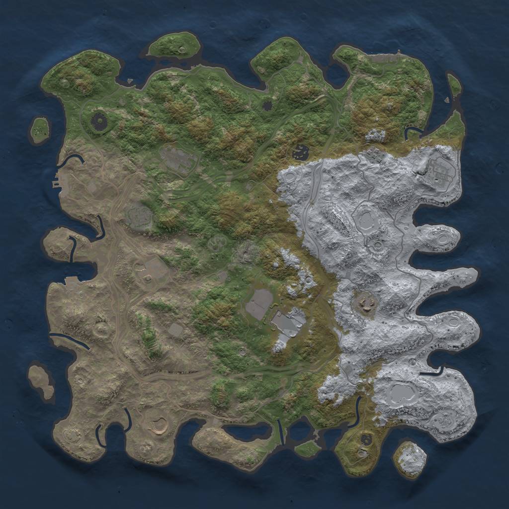 Rust Map: Procedural Map, Size: 4500, Seed: 920066531, 17 Monuments