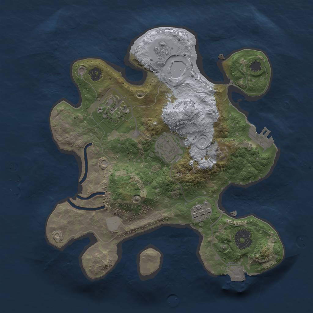 Rust Map: Procedural Map, Size: 2500, Seed: 784585631, 8 Monuments