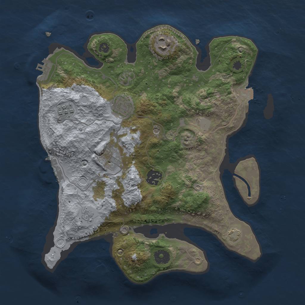 Rust Map: Procedural Map, Size: 3000, Seed: 41132, 13 Monuments