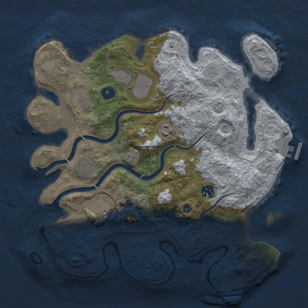 Rust Map: Procedural Map, Size: 3500, Seed: 300571924, 13 Monuments