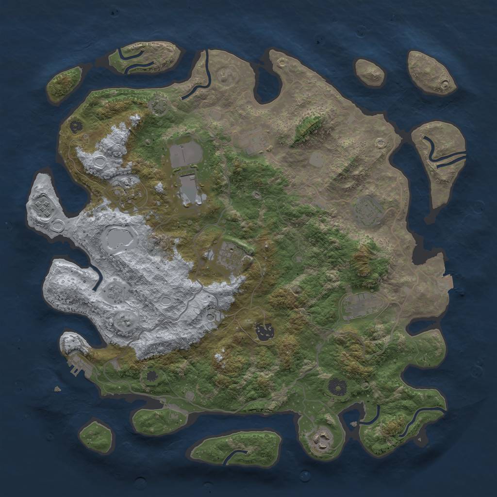 Rust Map: Procedural Map, Size: 4000, Seed: 2023090101, 16 Monuments