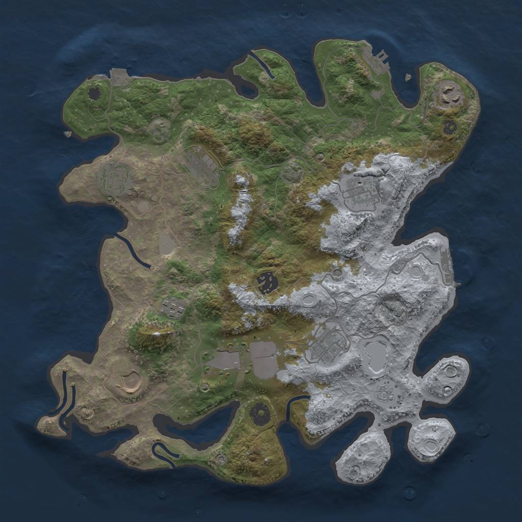Rust Map: Procedural Map, Size: 3600, Seed: 113504816, 17 Monuments