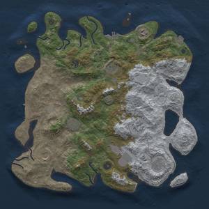 Thumbnail Rust Map: Procedural Map, Size: 3950, Seed: 1409257515, 17 Monuments