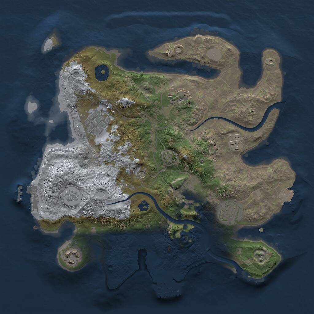 Rust Map: Procedural Map, Size: 3000, Seed: 15360, 12 Monuments