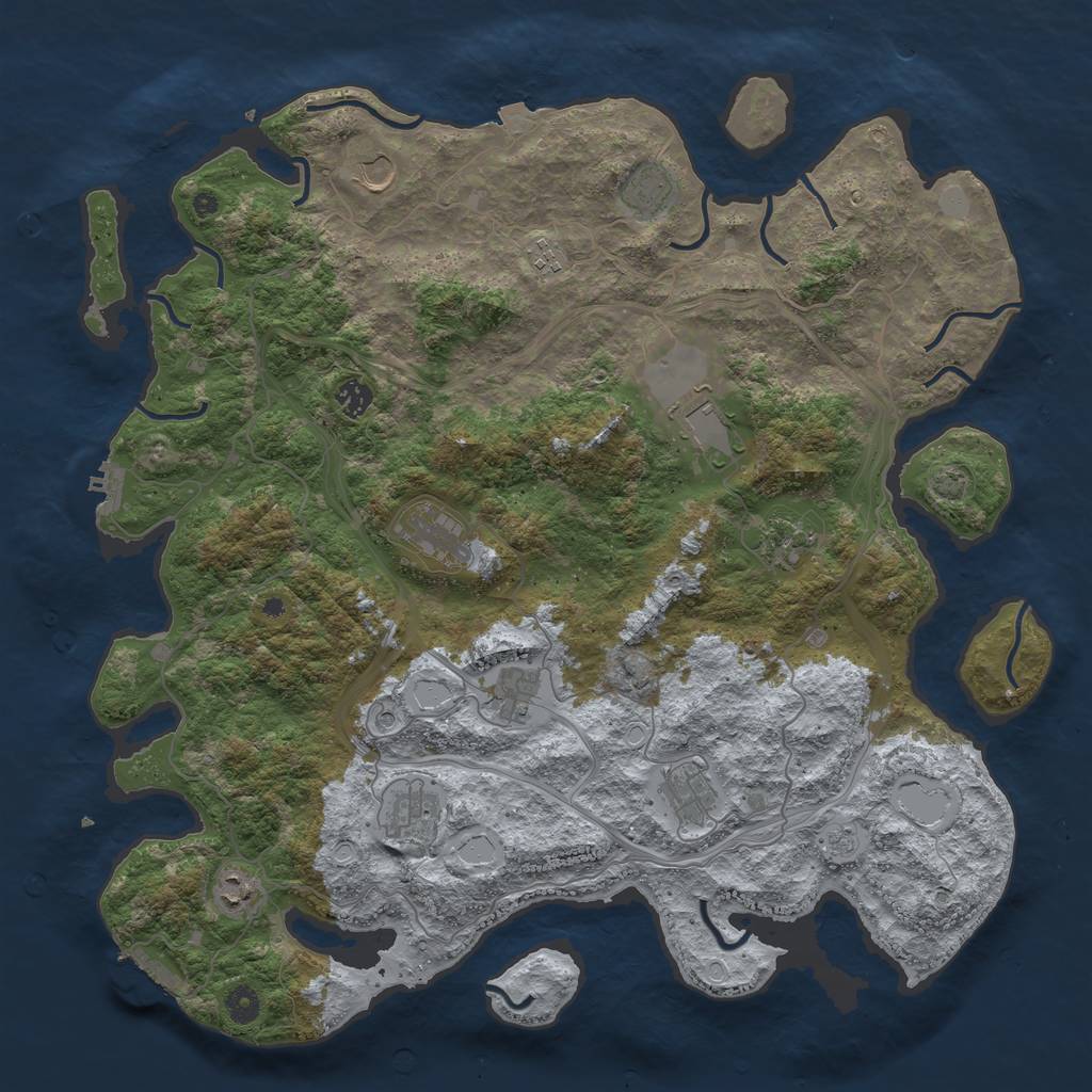 Rust Map: Procedural Map, Size: 4500, Seed: 1551605482, 19 Monuments