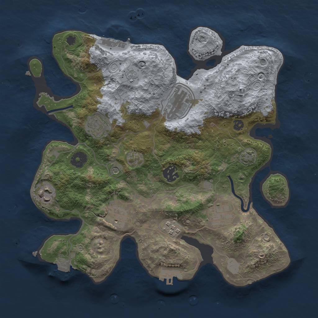 Rust Map: Procedural Map, Size: 3000, Seed: 1440375752, 15 Monuments