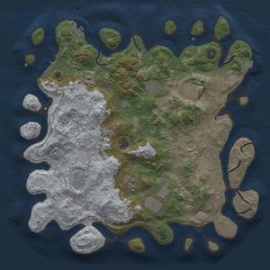 Thumbnail Rust Map: Procedural Map, Size: 4050, Seed: 1101780491, 17 Monuments