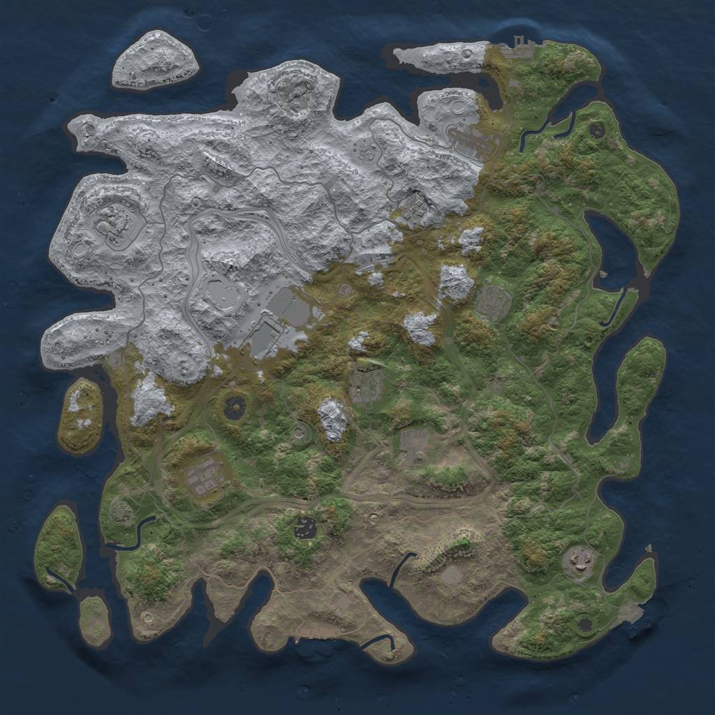 Rust Map: Procedural Map, Size: 4533, Seed: 2063486720, 18 Monuments