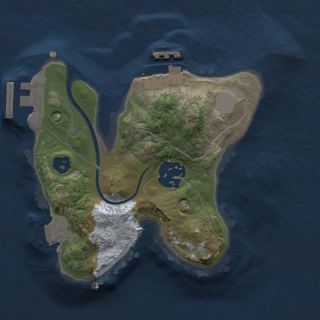 Rust Map: Procedural Map, Size: 1800, Seed: 44668899, 4 Monuments