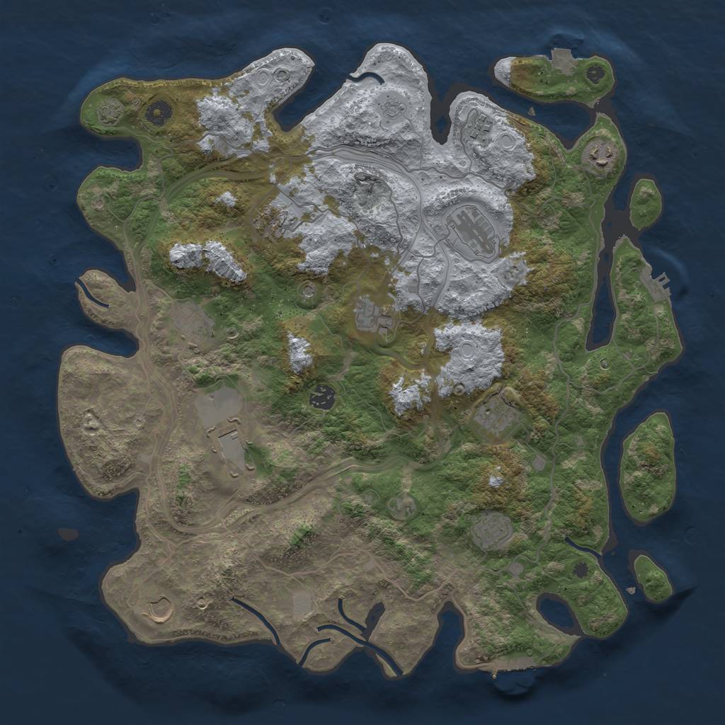 Rust Map: Procedural Map, Size: 4250, Seed: 390757442, 19 Monuments